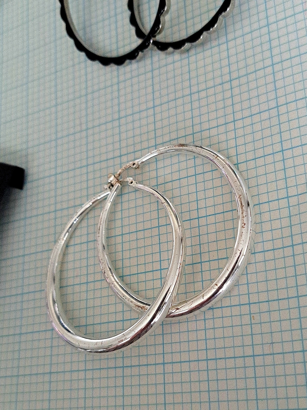 Silver Tone Hoop Earrings - Women Jewelry